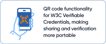 QR code functionality for W3C Verifiable Credentials, making sharing and verification more portable